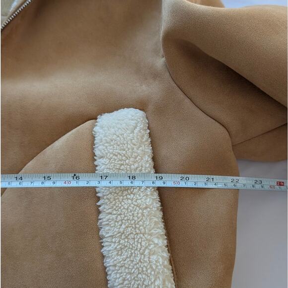 Gap Brown Vegan Suede Sherpa-Trim Full Zip Jacket, size M - Picture 7 of 8